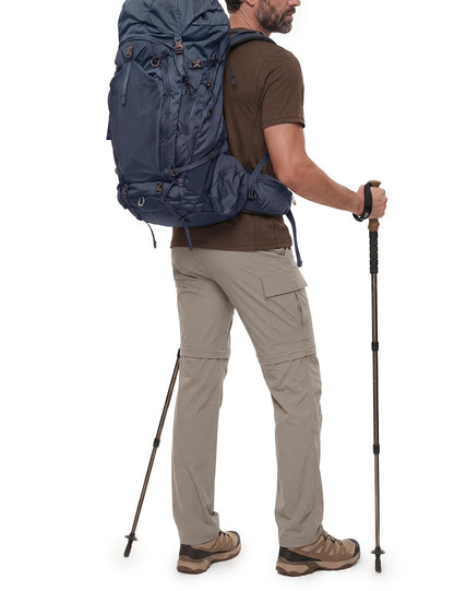 Wespornow Men's Convertible Hiking Pants: 3 in 1 Zip-Off for Travel (Dark Khaki, Large)